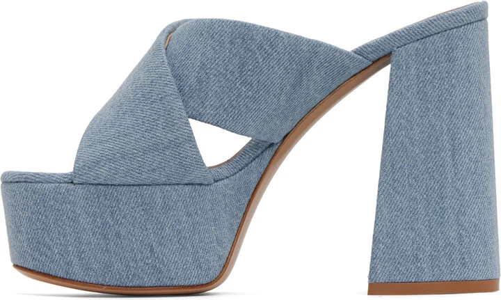 Gianvito Rossi Blue Sheridan Heeled Sandals - Image 3