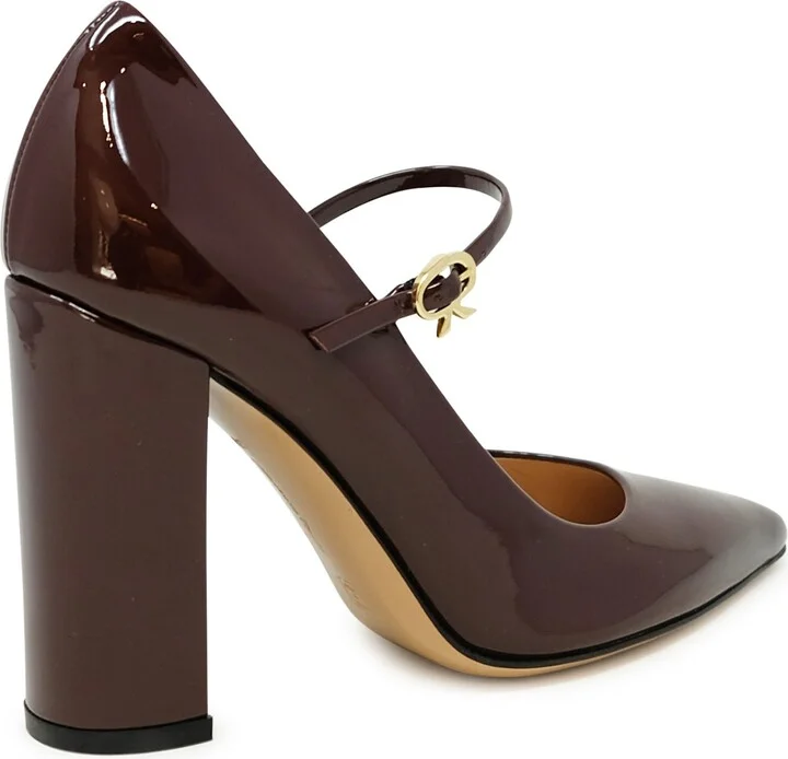 Gianvito Rossi Bourgogne Patent Ribbon Jane 100 Pumps - Image 3