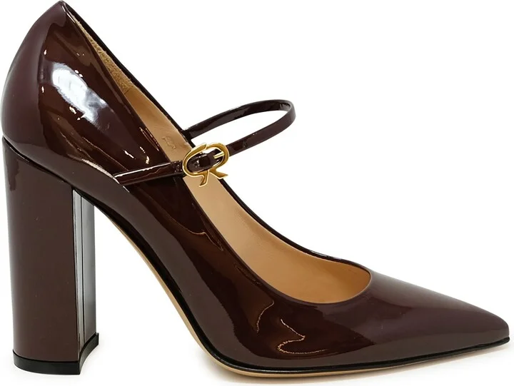 Gianvito Rossi Bourgogne Patent Ribbon Jane 100 Pumps