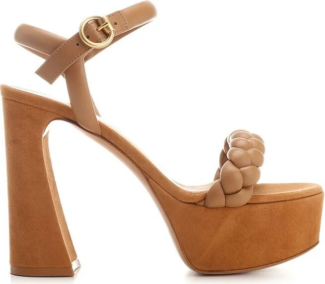 Gianvito Rossi Braided-Strapped Heeled Sandals