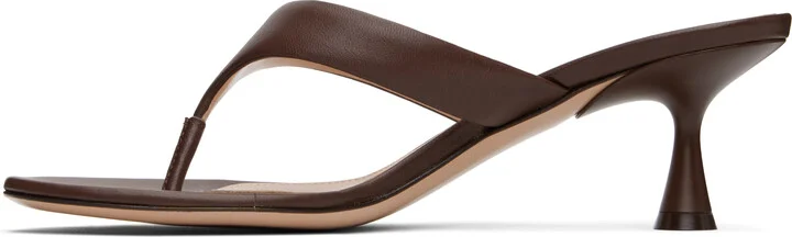 Gianvito Rossi Brown Ascent Thong 55 Heeled Sandals - Image 3