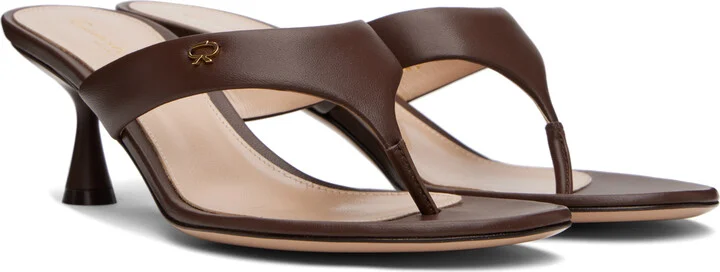 Gianvito Rossi Brown Ascent Thong 55 Heeled Sandals - Image 4