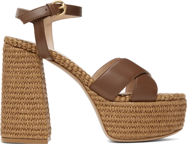 Gianvito Rossi Brown Bebe Heeled Sandals