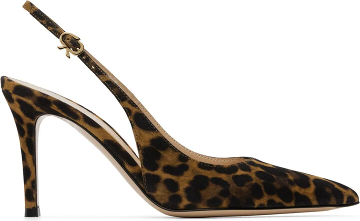 Gianvito Rossi Brown Camoscio Heels