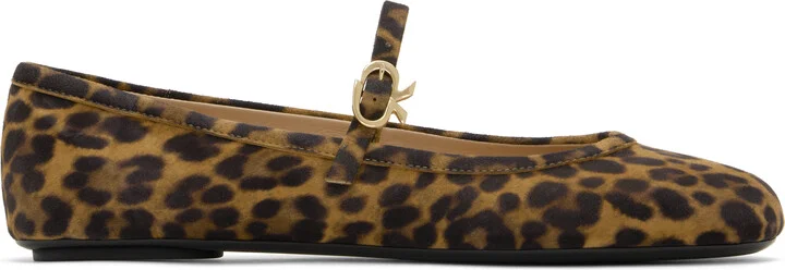 Gianvito Rossi Brown Carla Ballerina Flats