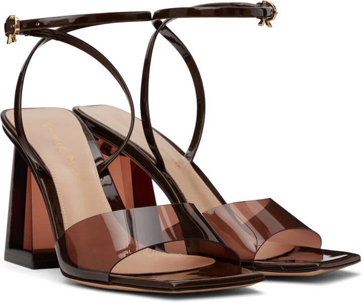 Gianvito Rossi Brown Cosmic 85 Heeled Sandals - Image 4
