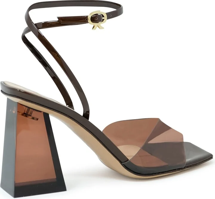 Gianvito Rossi Brown Glass Patent Leather Sandals - Image 3