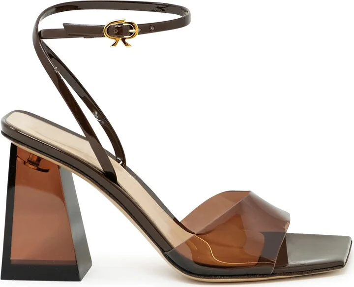 Gianvito Rossi Brown Glass Patent Leather Sandals