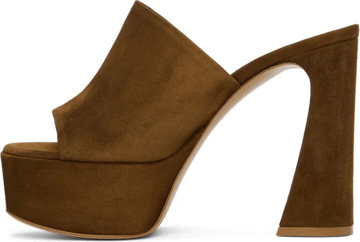 Gianvito Rossi Brown Holly Mules - Image 3