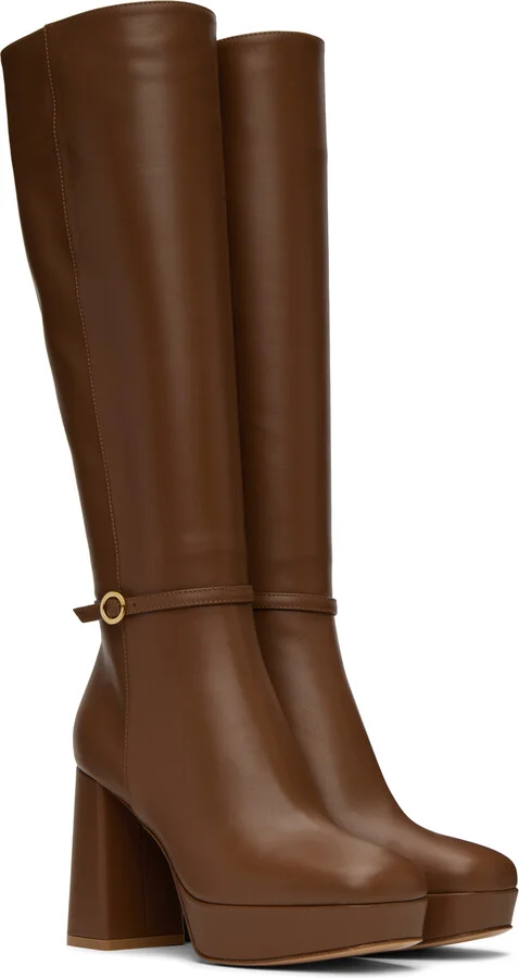 Gianvito Rossi Brown Moreau Boots - Image 4