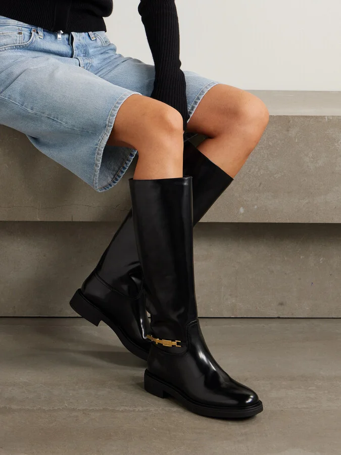 Gianvito Rossi - Buckle-embellished Glossed-leather Boots - Black - Image 2