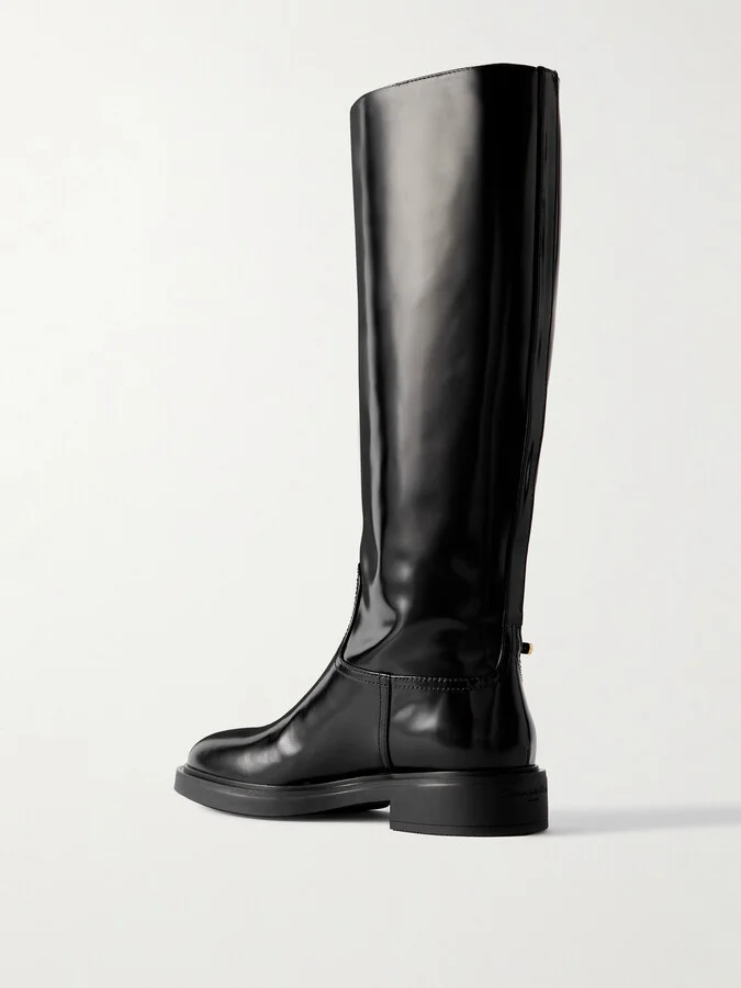 Gianvito Rossi - Buckle-embellished Glossed-leather Boots - Black - Image 3