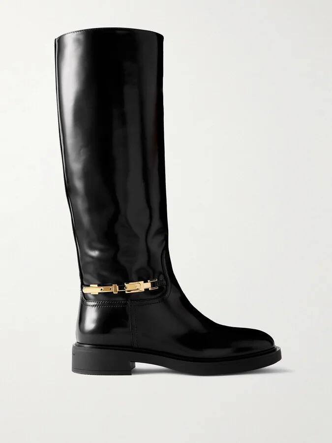 Gianvito Rossi - Buckle-embellished Glossed-leather Boots - Black