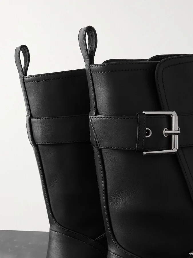 Gianvito Rossi - Buckled Leather Boots - Black - Image 4