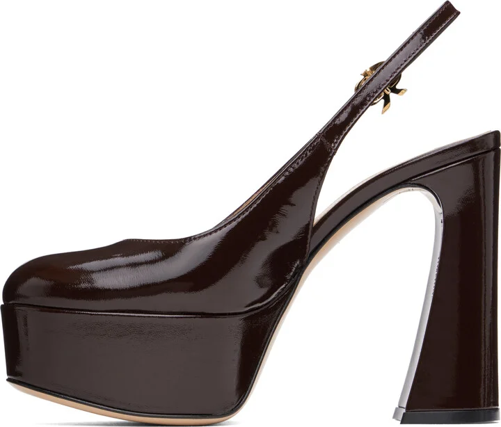Gianvito Rossi Burgundy Bessie Heels - Image 3