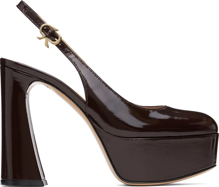 Gianvito Rossi Burgundy Bessie Heels