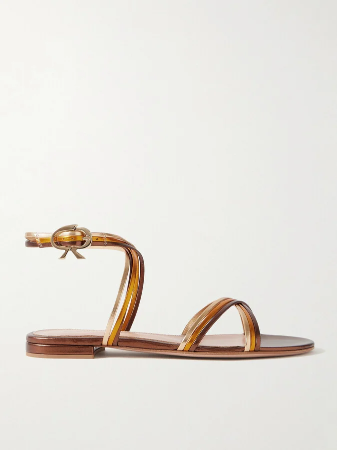 Gianvito Rossi - Calissa Metallic Leather Sandals - IT39