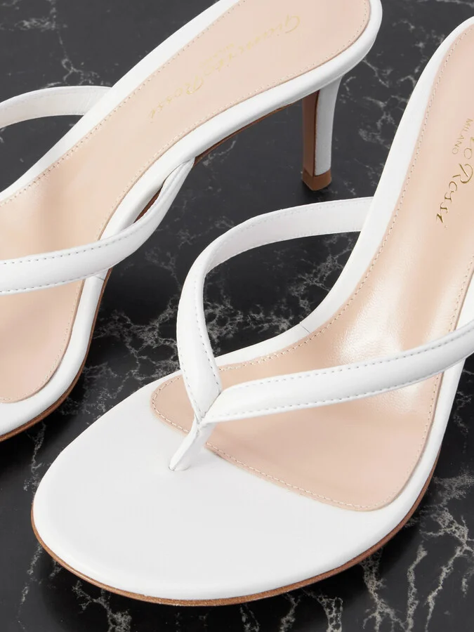 Gianvito Rossi - Calypso 70 Leather Sandals - White - Image 4