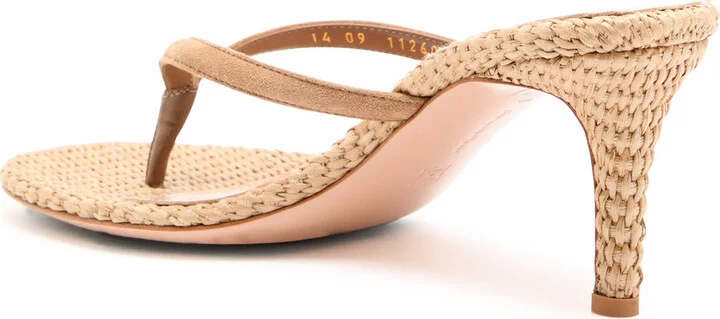 Gianvito Rossi Calypso 70 Raffia Thong Mule - Image 2