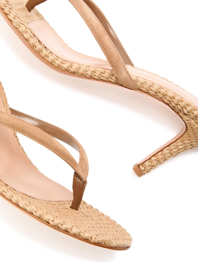 Gianvito Rossi Calypso 70 Raffia Thong Mule - Image 4