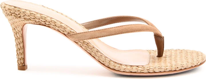 Gianvito Rossi Calypso 70 Raffia Thong Mule