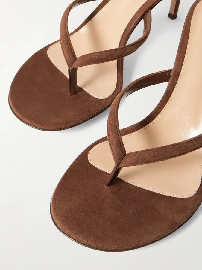 Gianvito Rossi - Calypso 70 Suede Mules - Brown - Image 4
