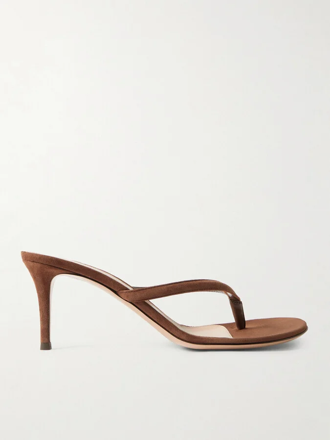Gianvito Rossi - Calypso 70 Suede Mules - Brown