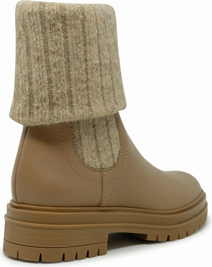 Gianvito Rossi Camel Calf And Knit Leather Boots - Image 3