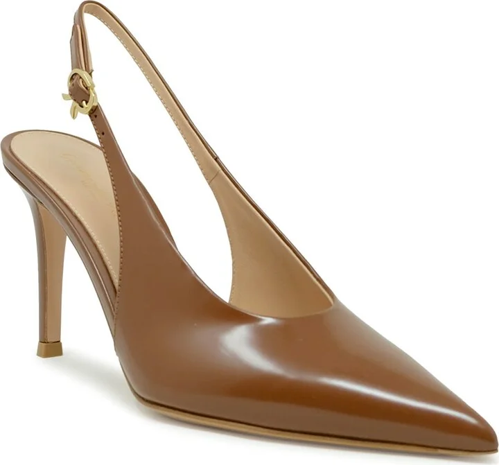 Gianvito Rossi Camel Leather Slingback - Image 2