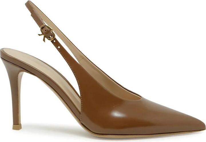 Gianvito Rossi Camel Leather Slingback