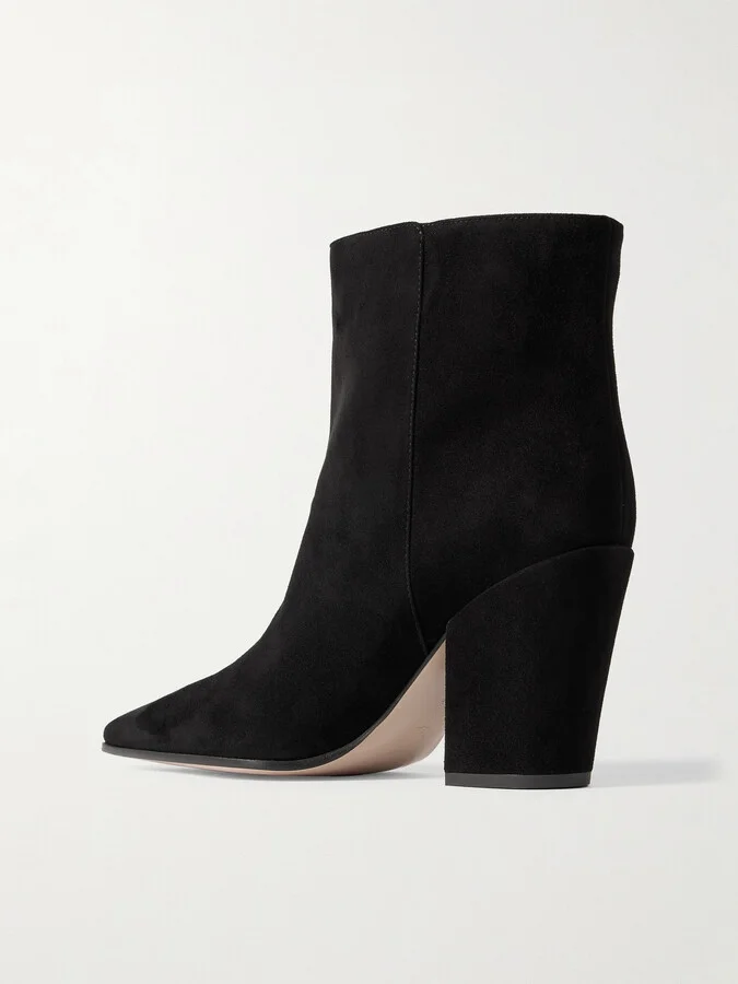 Gianvito Rossi - Camoscio 90 Suede Ankle Boots - Black - Image 3