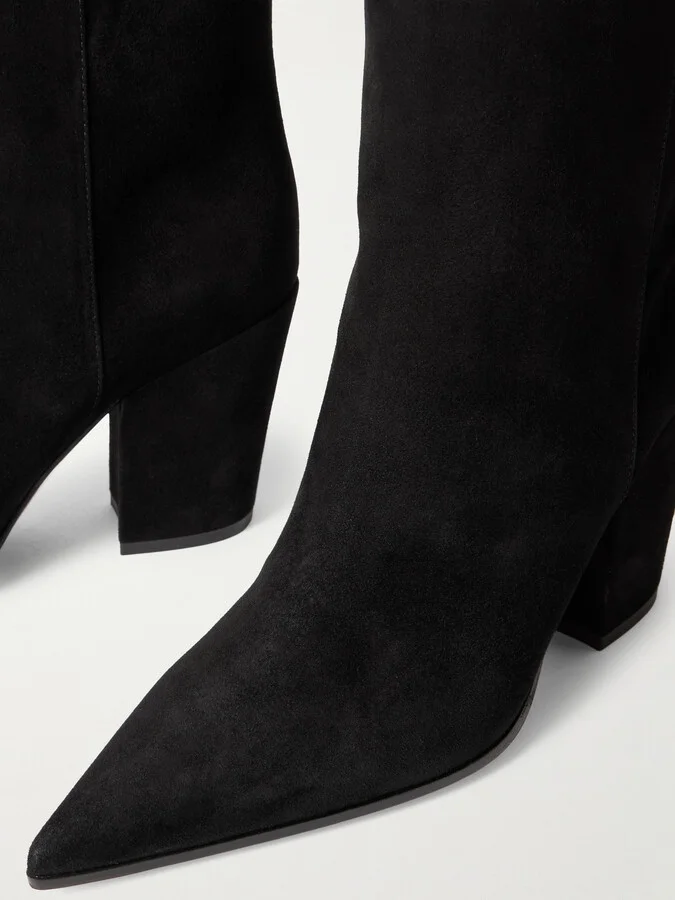 Gianvito Rossi - Camoscio 90 Suede Ankle Boots - Black - Image 4