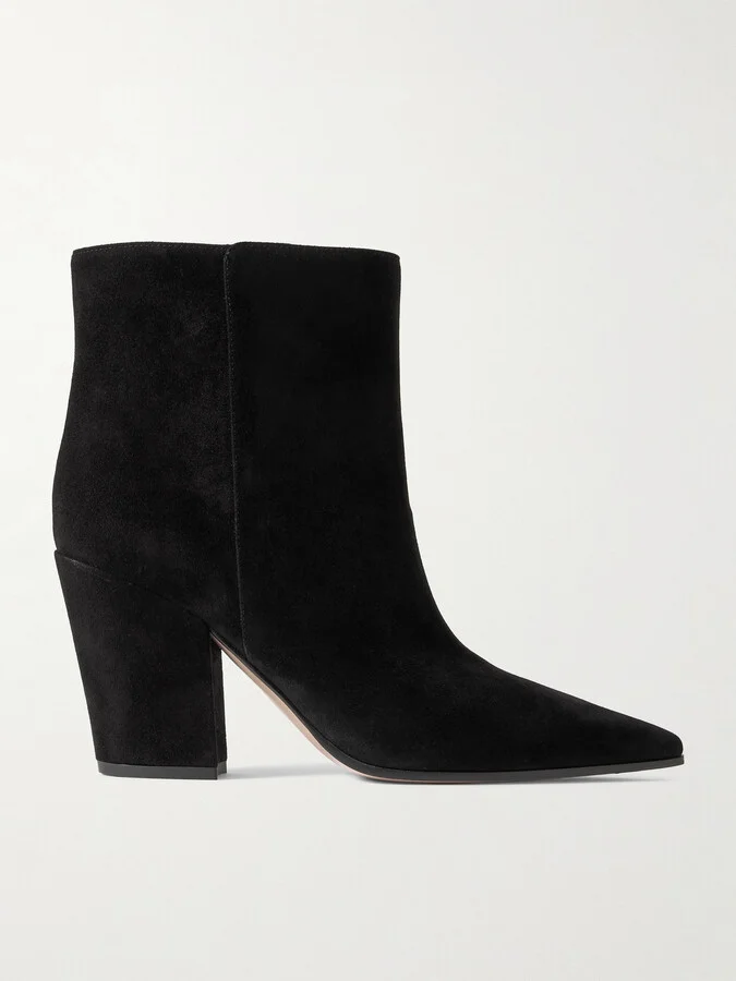 Gianvito Rossi - Camoscio 90 Suede Ankle Boots - Black