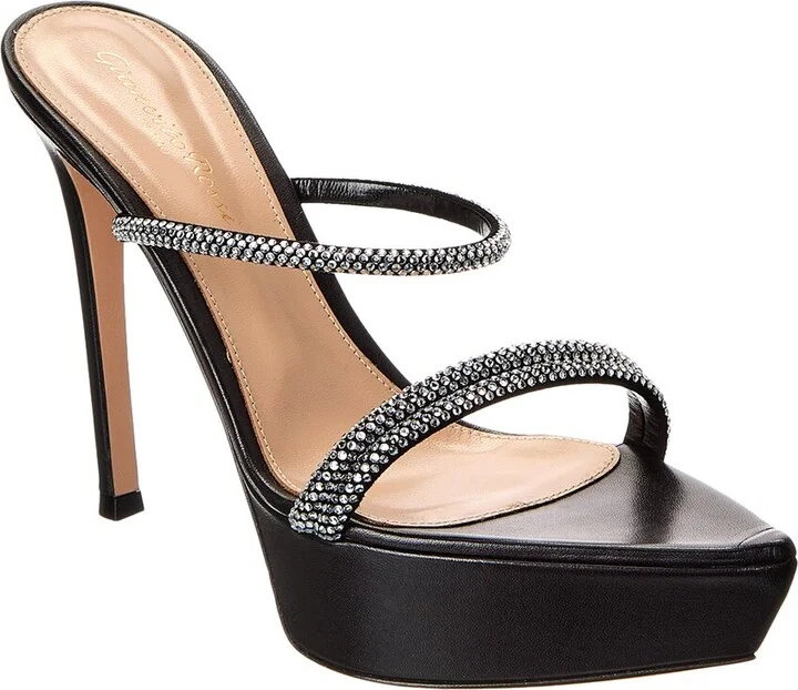 Gianvito Rossi Cannes 85 Leather Platform Sandal