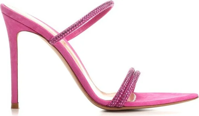 Gianvito Rossi Cannes Embellished Pointed-Toe Sandals