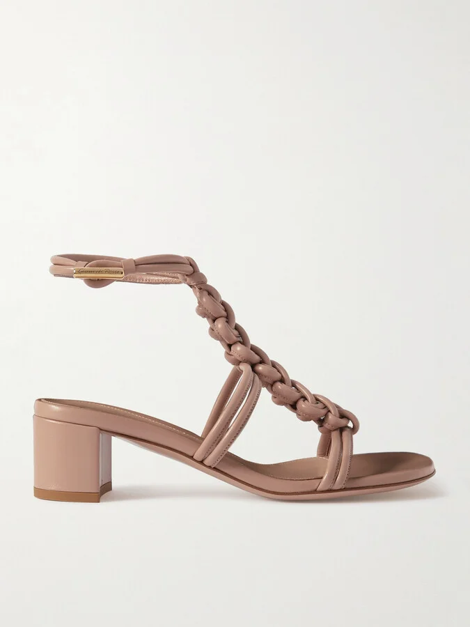 Gianvito Rossi - Capua 45 Woven Leather Sandals - Orange