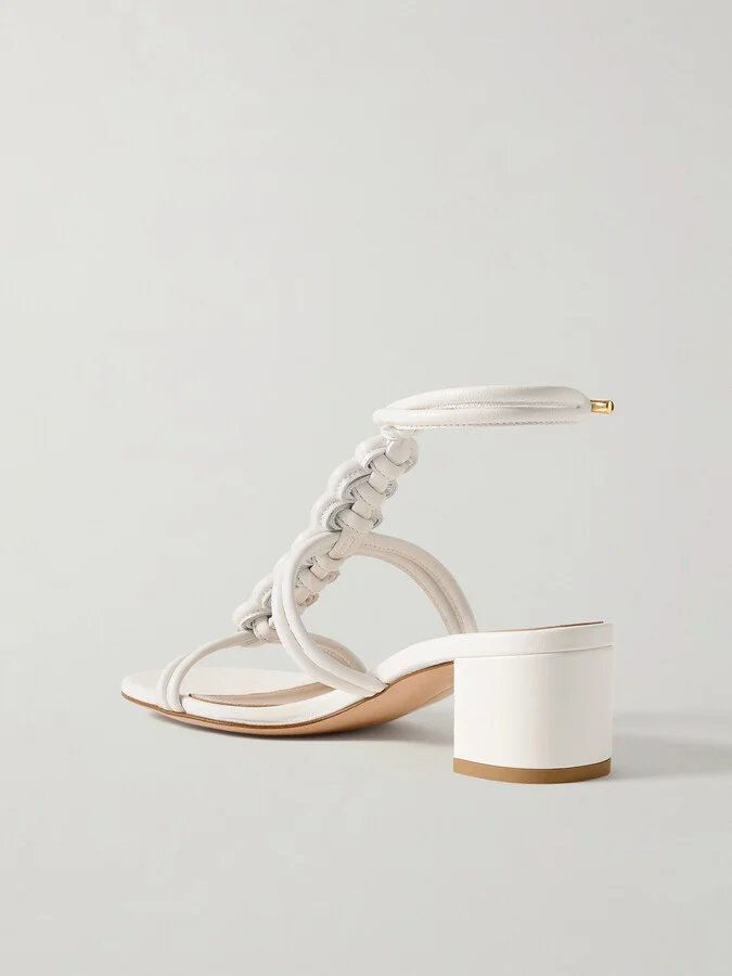 Gianvito Rossi - Capua 55 Braided Leather Sandals - White - Image 3