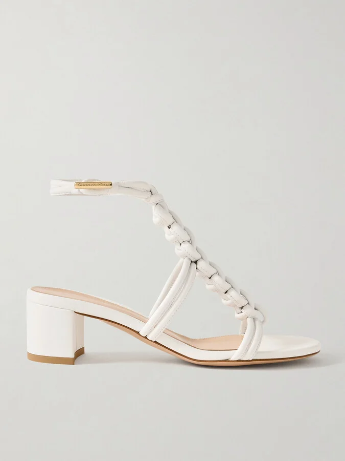 Gianvito Rossi - Capua 55 Braided Leather Sandals - White