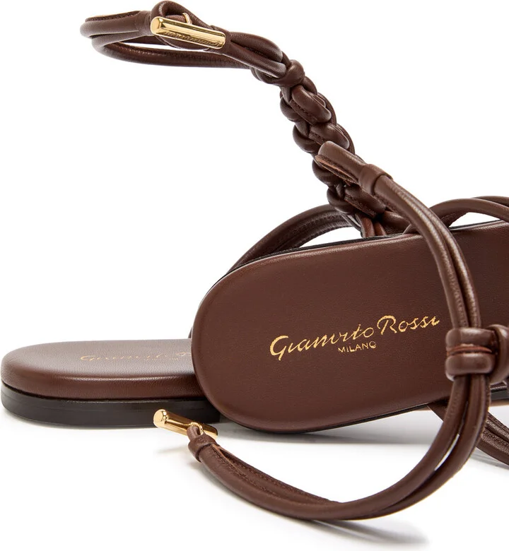 Gianvito Rossi Capua Braided Leather Sandals - Image 4
