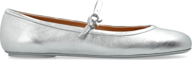 Gianvito Rossi Carla Buckle-Strap Ballerina Shoes