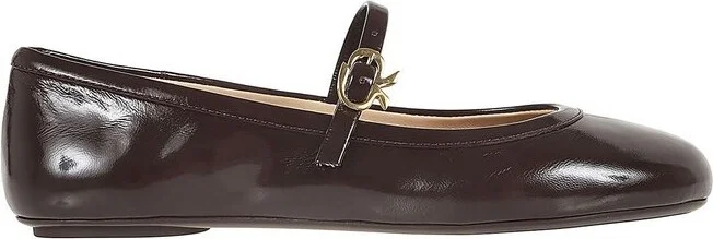 Gianvito Rossi Carla Buckle-Strap Ballerina Shoes