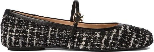 Gianvito Rossi Carla Buckle-Strap Ballerina Shoes