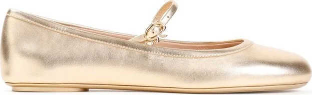 Gianvito Rossi Carla Buckle-Strap Ballerina Shoes