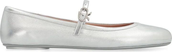 Gianvito Rossi Carla Leather Ballet Flats - Image 2