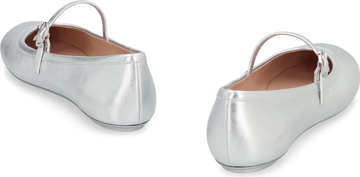 Gianvito Rossi Carla Leather Ballet Flats - Image 4