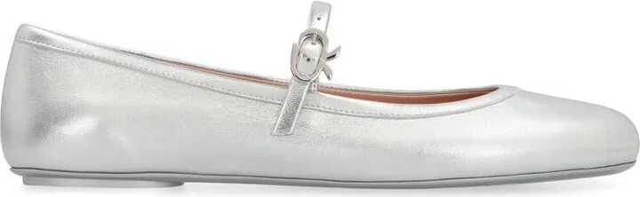 Gianvito Rossi Carla Leather Ballet Flats
