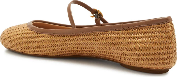 Gianvito Rossi Carla Marbella Woven Raffia Ballet Flats - Image 2