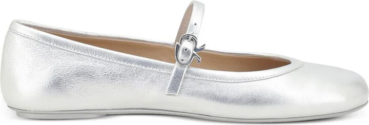 Gianvito Rossi Carla Nappa Silk Washed Ballerina Shoes
