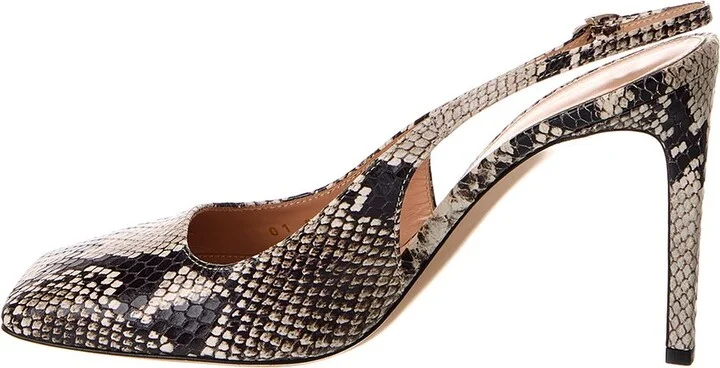 Gianvito Rossi Christina Snake-Embossed Leather Slingback Pump - Image 2