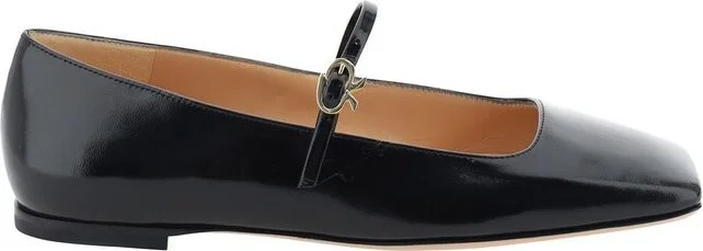 Gianvito Rossi Christina Squared Toe Flat Mary Jane Shoes